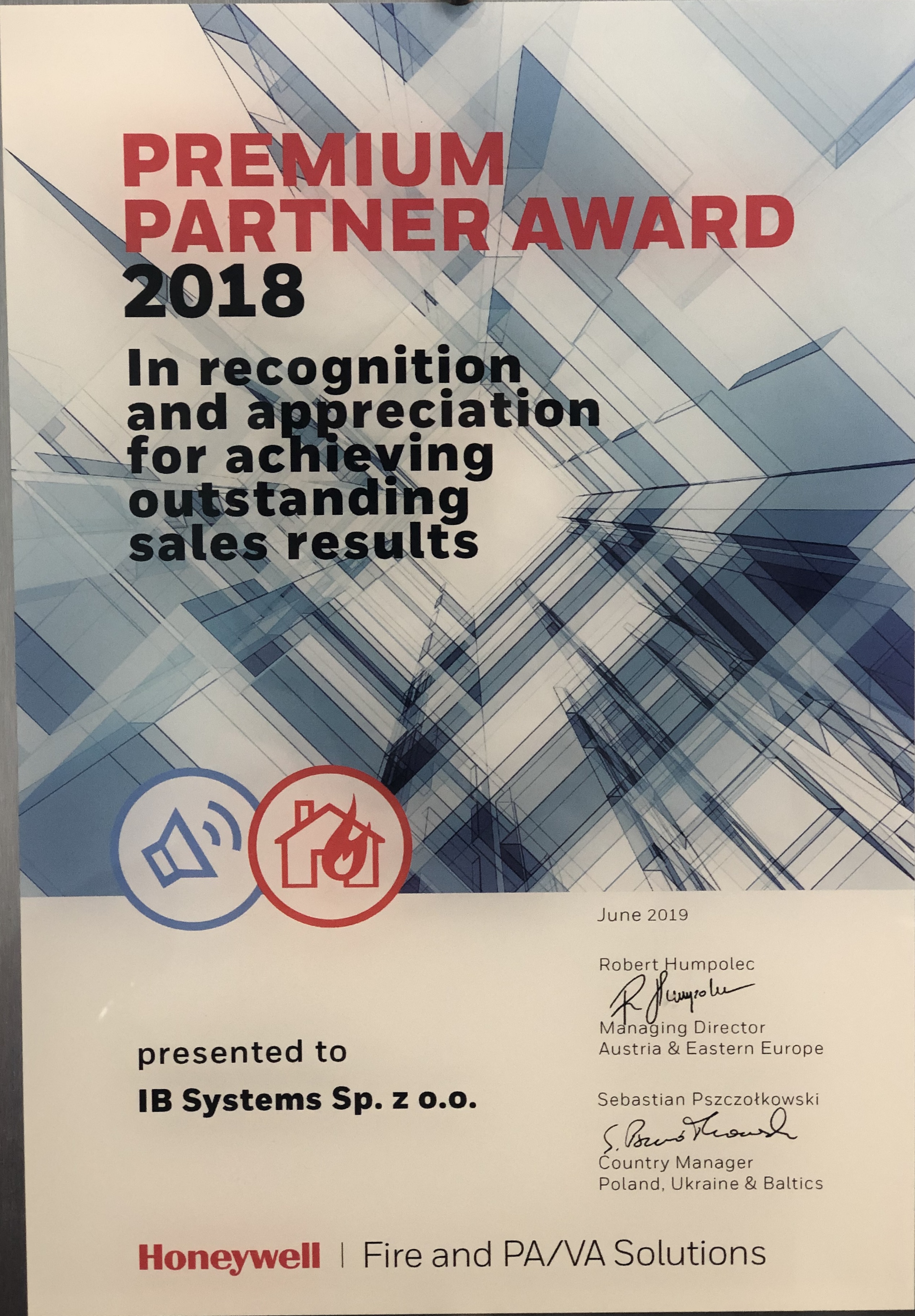 Premium partner award esser 2018